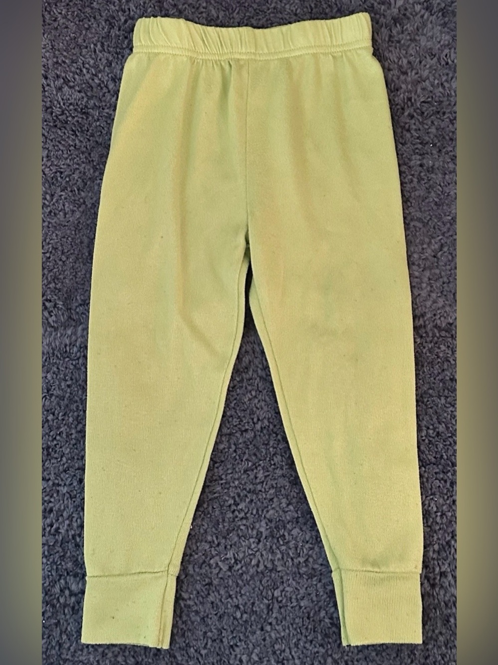 Toddler Girls Size 3T Lime Green Stretch Elastic Waist/Hem Tapered Joggers